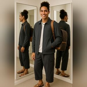 Lululemon Med Street Lite Gray Stretch Minimalist Artisy Coastal Textured Jacket